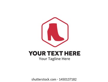 ladies shoes logo , ladies shoes simple logo creative design in flat style with color . shoes logo creative design for identity and business