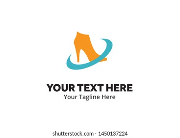 ladies shoes logo , ladies shoes simple logo creative design in flat style with color . shoes logo creative design for identity and business