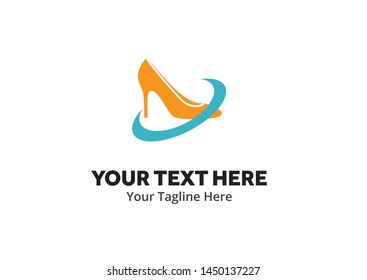 ladies shoes logo , ladies shoes simple logo creative design in flat style with color . shoes logo creative design for identity and business