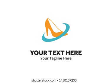 ladies shoes logo , ladies shoes simple logo creative design in flat style with color . shoes logo creative design for identity and business