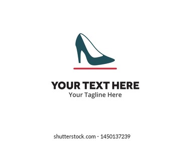 ladies shoes logo , ladies shoes simple logo creative design in flat style with color . shoes logo creative design for identity and business