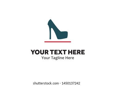 ladies shoes logo , ladies shoes simple logo creative design in flat style with color . shoes logo creative design for identity and business