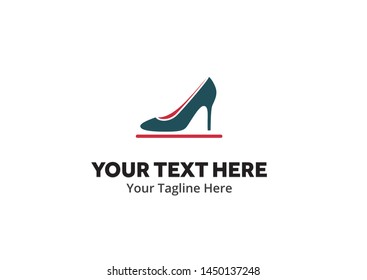 ladies shoes logo , ladies shoes simple logo creative design in flat style with color . shoes logo creative design for identity and business