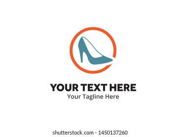 ladies shoes logo , ladies shoes simple logo creative design in flat style with color . shoes logo creative design for identity and business
