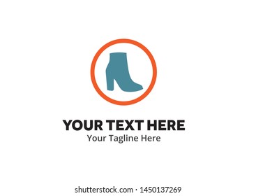 ladies shoes logo , ladies shoes simple logo creative design in flat style with color . shoes logo creative design for identity and business
