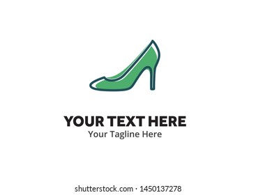 ladies shoes logo , ladies shoes simple logo creative design in flat style with color . shoes logo creative design for identity and business