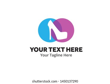 ladies shoes logo , ladies shoes simple logo creative design in flat style with color . shoes logo creative design for identity and business