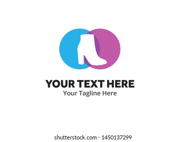 ladies shoes logo , ladies shoes simple logo creative design in flat style with color . shoes logo creative design for identity and business