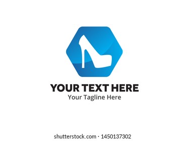 ladies shoes logo , ladies shoes simple logo creative design in flat style with color . shoes logo creative design for identity and business