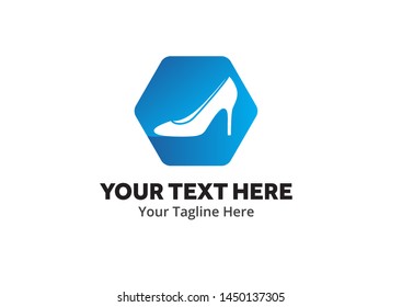 ladies shoes logo , ladies shoes simple logo creative design in flat style with color . shoes logo creative design for identity and business