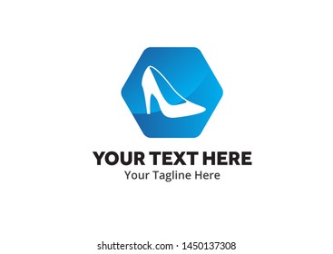 ladies shoes logo , ladies shoes simple logo creative design in flat style with color . shoes logo creative design for identity and business