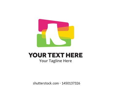 ladies shoes logo , ladies shoes simple logo creative design in flat style with color . shoes logo creative design for identity and business
