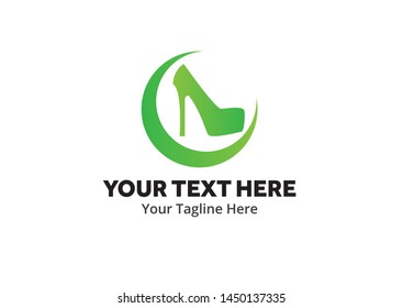 ladies shoes logo , ladies shoes simple logo creative design in flat style with color . shoes logo creative design for identity and business