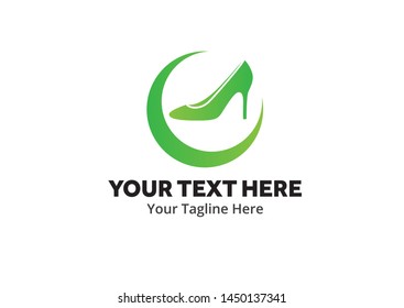 ladies shoes logo , ladies shoes simple logo creative design in flat style with color . shoes logo creative design for identity and business