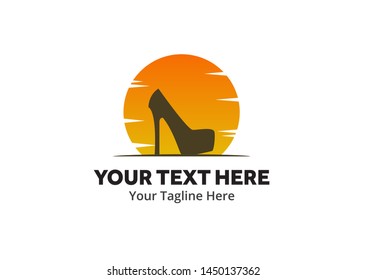 ladies shoes logo , ladies shoes simple logo creative design in flat style with color . shoes logo creative design for identity and business