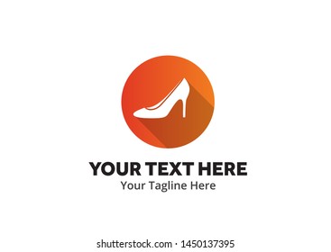 ladies shoes logo , ladies shoes simple logo creative design in flat style with color . shoes logo creative design for identity and business