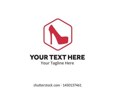 ladies shoes logo , ladies shoes simple logo creative design in flat style with color . shoes logo creative design for identity and business