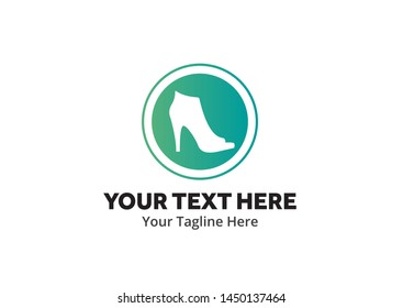 ladies shoes logo , ladies shoes simple logo creative design in flat style with color . shoes logo creative design for identity and business