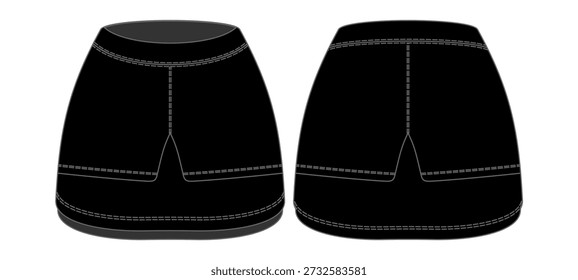 Ladies Skort Mockup Template Vector