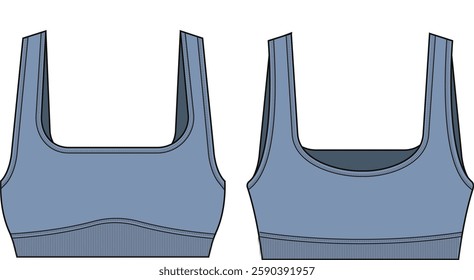 Ladies sports bra technical drawing 