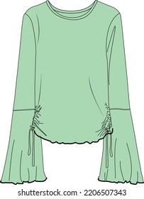 Ladies stylish top template with side knot