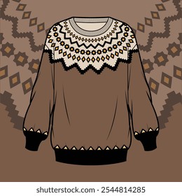 ladies sweater design artwork, sweatshirt, placement print, illustration