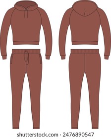 Ladies Sweatsuits Jogging Sets Design Mockup