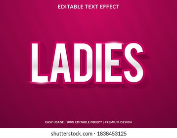 ladies text effect template with 3d bold style use for logo and business brand