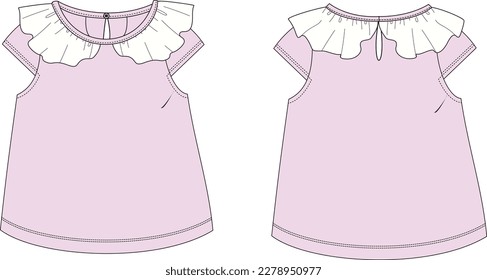 Ladies Top With frill neck _ 23032023