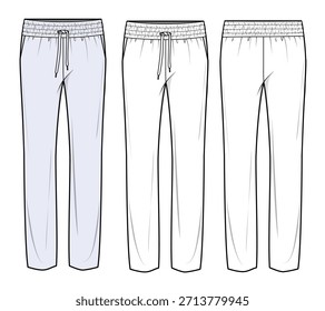 Ladies trouser mockup template vector design technical illustration.