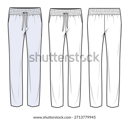Ladies trouser mockup template vector design technical illustration.