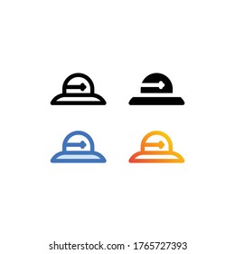 Ladies or women's hat icon, simple beach hat icon isolated on white. Elements of beach holidays. Graphic design. Signs and symbols for websites, web design, mobile app. Vector graphics illustration.