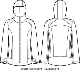 Ladies Workout Jacket Vector Template