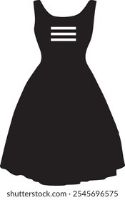 Ladis dress silhouette vector clipart illustration