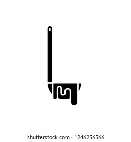 Ladle black icon, vector sign on isolated background. Ladle concept symbol, illustration 