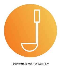 ladle block style icon design, Cook kitchen Eat food restaurant home menu dinner lunch cooking and meal theme Vector illustration