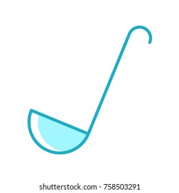 Ladle blue vector icon