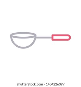 ladle color line vector icon