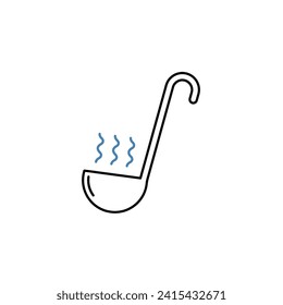 ladle concept line icon. Simple element illustration. ladle concept outline symbol design.