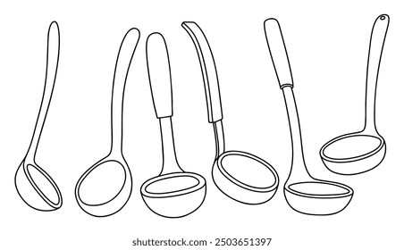 ladle drawing doodle. vector illustration. ladle