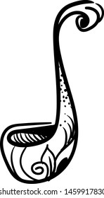 Ladle drawing, illustration, vector on white background.