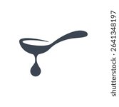 Ladle with a drop of liquid dripping icon