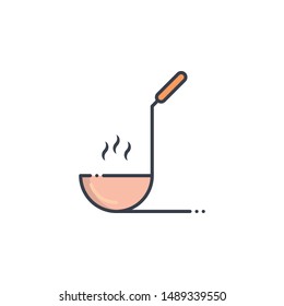 Ladle Filled outline vector illustration. Food & Drinks style icon.