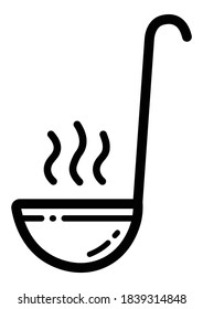 Ladle Flat Icon Isolated On White Background