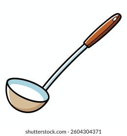 Ladle flat illutration white background