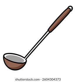 Ladle flat illutration white background