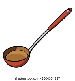 Ladle flat illutration white background