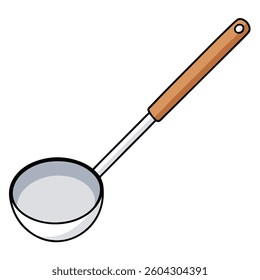 Ladle flat illutration white background