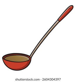 Ladle flat illutration white background