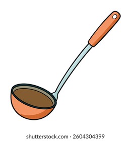 Ladle flat illutration white background